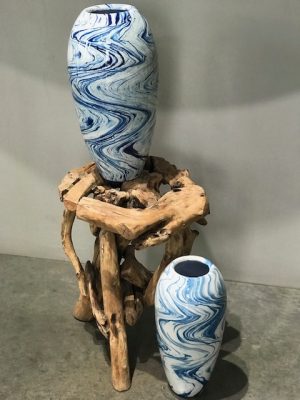 Metal Blue Drip Enamel Vases