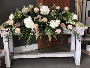 Pink & White Casket Saddle