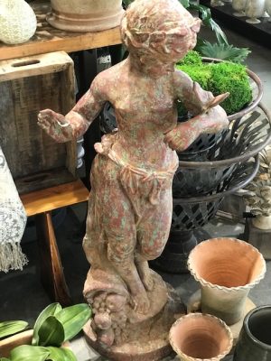 Girl & Her Butterfly Garden Statue