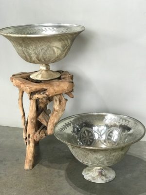 Antiqued Etched Compote