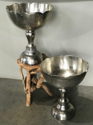 Silver Metal Tall Chalice Containers
