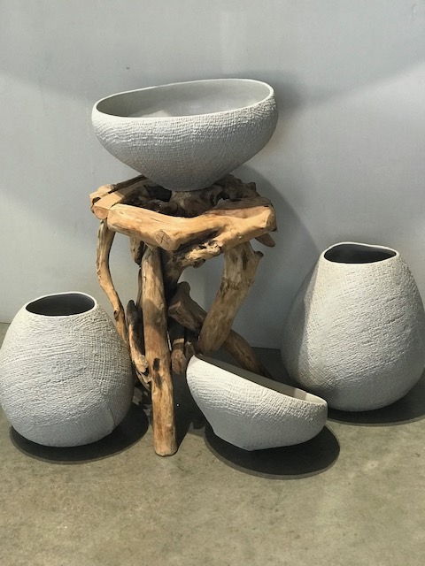 Textured Asymmetrical Vases