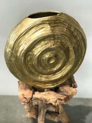 Round Gold Vase (only one left in stock)