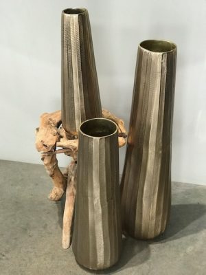 Tall Gold Metal Vase Collection