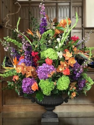 Sympathy Urn Arrangement Touch of Tropical
