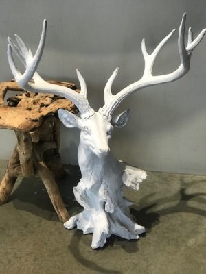 White or Gold Deer Tabletop Christmas Decor